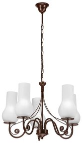 Lustră pe lanț Brilagi COTTAGE 5xE14/40W/230V maro/alb