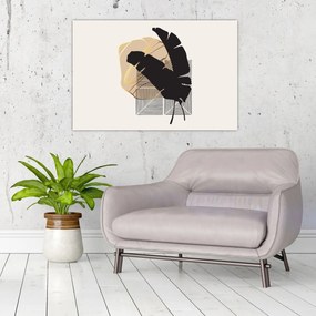 Tablou - Abstracție cu frunze tropicale N⁰4 (90x60 cm)
