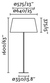 Lampa de podea abajur textil 64cm WINDSOR negru, gri