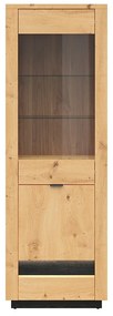 Vitrină Ostia REG1D1W/20/7 (stejar artisan + stejar negru). 1025964