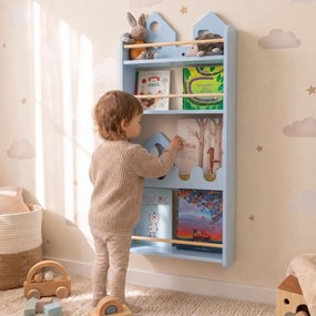 Bibliotecă de perete pentru copii NESTA Albastru