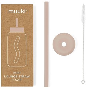 Pai de băut cu perie de curățare/cu capac inclus din silicon Desert Rose – Muuki