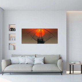 Tablou - Răsărit, Lacul Pakpra (120x50 cm)