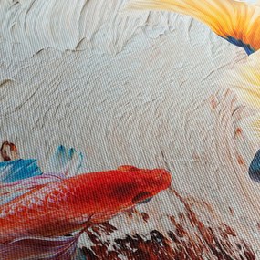 Tablou - Pești războinci (cu ceas) (90x30 cm)