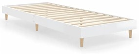 832103 vidaXL Cadru de pat, alb extralucios, 75x190 cm, lemn prelucrat