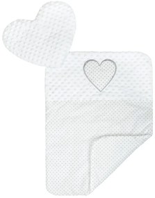New Baby Cuib de lux cu pernă și pătură din MinkyHeart, alb