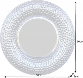 Oglinda de perete decorativa Orient rund 60cm, argintiu