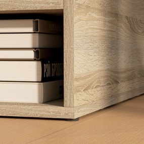 HOMCOM Organizator birou aspect lemn cu 3 compartimente, suport imprimantă dim. 47L x 40l x 22,5H cm | Aosom Romania