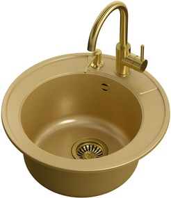 Quadron Morgan chiuvetă cu robinet și dozator auriu / auriu ARTM5151G1_3323502_PVDBSG1_D