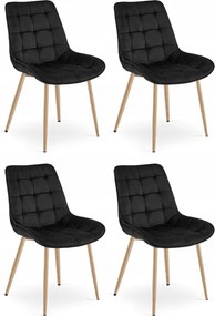 Scaun de catifea neagra BERA