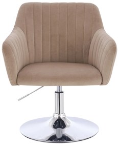 HR190N Scaun Latte din Catifea cu Bază Cromata