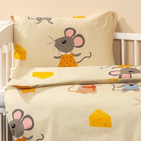 Lenjerie de pat copii, din bumbac, 4Home Little mouse, 100 x 135 cm, 40 x 60 cm