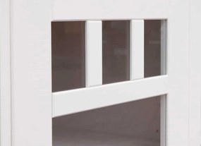 Vitrină lemn masiv nuc Linea Alb-, 90 × 45 × 190 cm