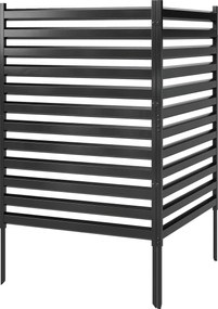 Outsunny Gard de grădină 2 panouri 91 x 152 cm metal gard de protecție vizuală cu stâlpi &amp; capace de protecție rezistent la rugină Negru | Aosom Romania