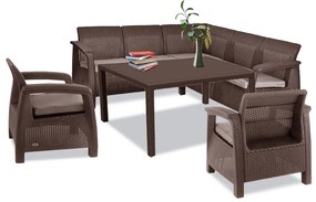 Set de mobilier de grădină Corfu Fiesta III cu masă melodică maro