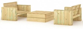 Set mobilier de gradina, 3 piese, lemn masiv pin tratat