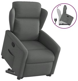 vidaXL Fotoliu rabatabil cu ridicare pe verticală, gri închis, textil