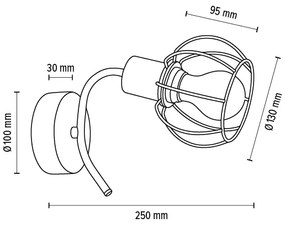 Spot-Light 8224174 - Aplică de perete VIVIANE 1xE27/60W/230V stejar