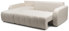 Colțar extensibil Lapios stânga cu funcție de dormit – tapițerie boucle crem Lambi 8