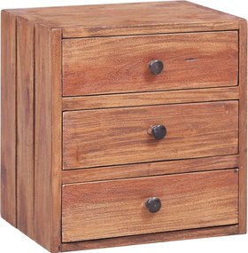 vidaXL Noptieră cu 3 sertare, 35x25x35 cm, lemn masiv de mahon