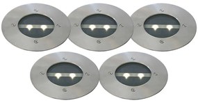 Set de 5 spoturi moderne de sol din oțel IP44 solare - Tiny