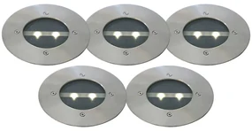 Set de 5 spoturi moderne de sol din oțel IP44 solare - Tiny