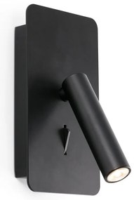 Aplica cu reader LED directionabil stil minimalist SUAU USB C negru