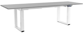 Masă înălțime reglabilă OfficeTech Strong 240 x 80 cm, picioare albe, gri deschis