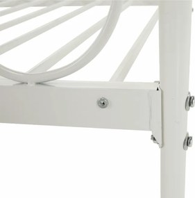 Pat metalic cu baldachin,  alb, 90x200, ADELISA