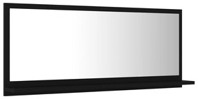 Oglinda de baie, negru, 90 x 10,5 x 37 cm, PAL Negru, 90 cm
