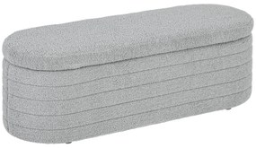 HOMCOM Banchetă Tapiţată cu Spaţiu de Depozitare și Picioare din Lemn de Eucalipt, 116x41x40.5 cm, Gri Deschis | Aosom Romania