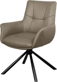 Set de 2 scaune pivotante SIGNATURE piele naturala taupe