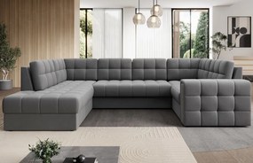 Coltar extensibil cu spatiu oentru depozitare, 299x198x82 cm, Blewett L, Eltap (Culoare: Gri deschis / Monolith 84)