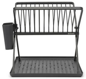 Uscator de vase pliabil Brabantia SinkSide 1004153, Suport pentru ustensile, Rezistent la coroziune, Gri inchis