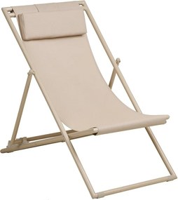 Șezlong de grădină bej din metal Curtis – House Nordic