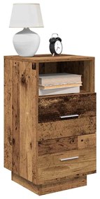 vidaXL Noptiere 2 buc cu 2 sertare Lemn vechi 36x36x68 cm