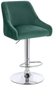 HR920W Scaun Verde din Catifea cu Bază Cromata