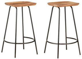 vidaXL Scaune de bar, 2 buc., lemn masiv de acacia