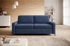 Canapea extensibila TINO 140, stofa catifelata albastru - Poso 05, Gam