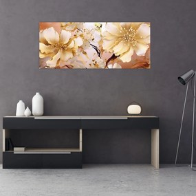 Tablou - Flori de aur (120x50 cm)
