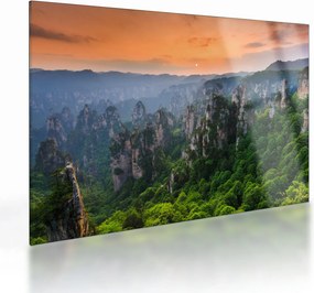Tablou pe sticlă - Parcul forestier național Zhangjiajie (70x50 cm)