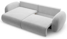 Colțar gri deschis extensibil/cu spațiu de depozitare cu tapițerie din catifea Tonale – Cosmopolitan Design