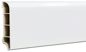 Bordură de podea din vinil SPC Alb-zăpadă 2400x60x12 mm