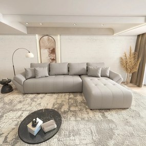 Colțar extensibil dumonde cu ladă de depozitare si sezut confortabil din spuma high-density, Berlin XL Enjoy Grey 350x185 cm II