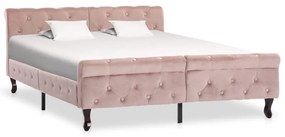 288567 vidaXL Cadru de pat, roz, 140 x 200 cm, catifea