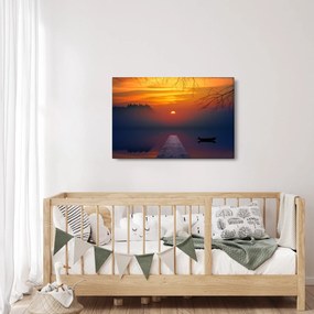 Tablou cu podul în apus de soare (90x60 cm)