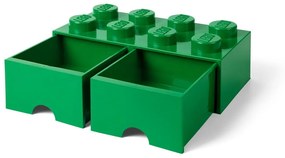 Cutie depozitare cu 2 compartimente LEGO®, verde