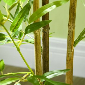 HOMCOM Bambus Artificial cu Ghiveci, Planta Artificiala pentru Interior si Exterior pentru Decorarea Camerei de Zi si Biroul de Acasa