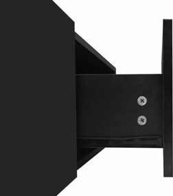 Comodă TV cu iluminare LED, spațiu de depozitare și rafturi din sticlă, 170x33x33,5 cm, Culoare naturală+Negru