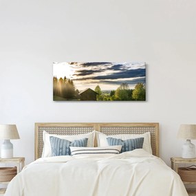 Tablou cu cabana pe luncă (120x50 cm)